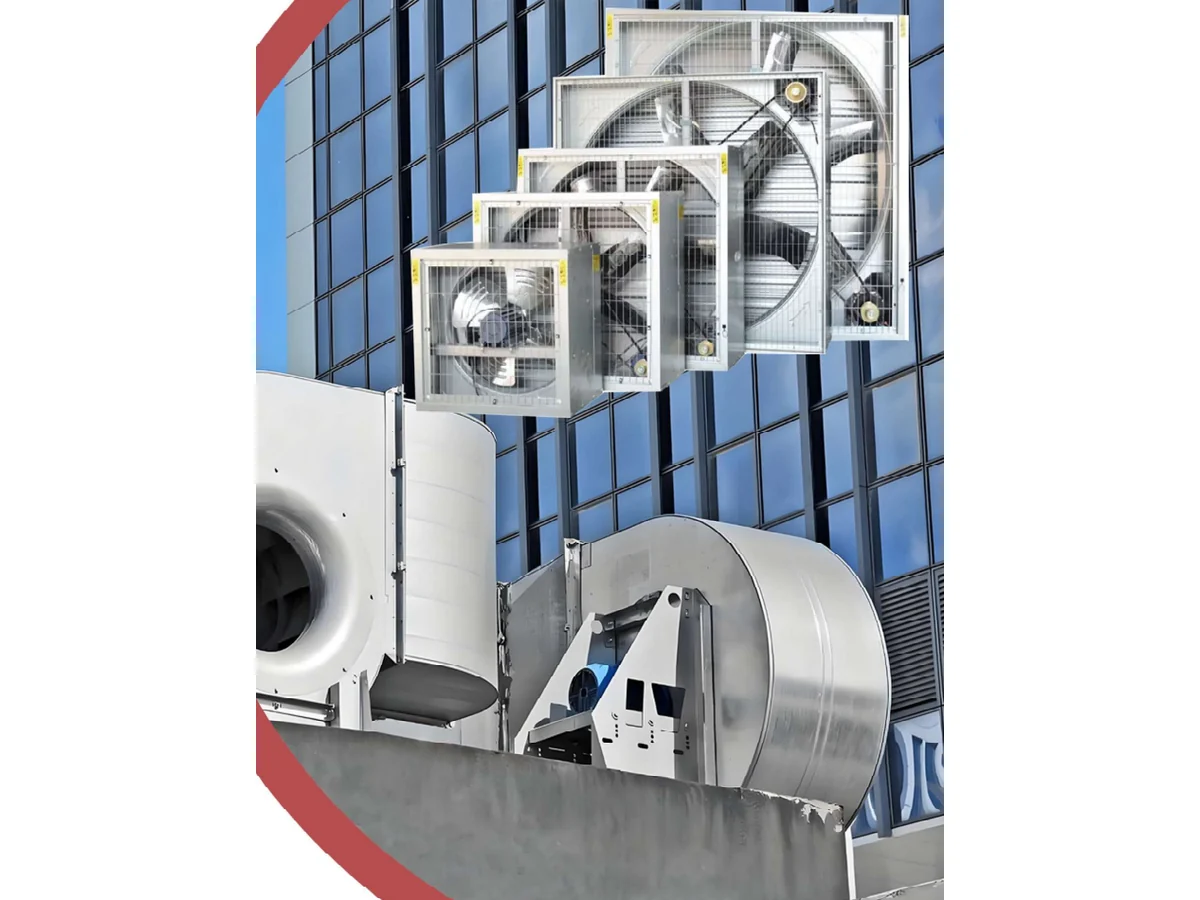 Wall mounted shutter exhaust fan installed in a wall opening